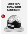 LED Disko Küresi Bluetooth Hoparlörlü Ritimle Senkronize Döner Işıklı