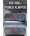 Led Işıklı  Klavye Usb Girişli RGB Işıklı Q Klavye Mouse Hediyeli