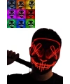 Led Işıklı Neon Maske Cadılar Bayramı Maskesi Korkunç Korku Maskesi