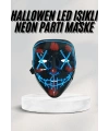 Led Işıklı Neon Maske Cadılar Bayramı Maskesi Korkunç Korku Maskesi