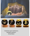LED Işıklı Yunus Küre Ahşap Standlı Modern Dekoratif Aksesuar