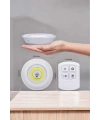 Led Lamba 3lü Uzaktan Kumandalı Yapışkanlı Beyaz Işık