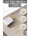 Led Lamba 3lü Uzaktan Kumandalı Yapışkanlı Beyaz Işık