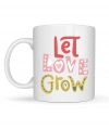 Let Love Grow Tasarımlı Porselen Kupa Model 37 – Sevgi Temalı Özel Hediye Kupası
