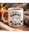Life is Purrfect with Cats – Kedi Desenli Porselen Kupa MODEL 62 Sevimli Kedi Figürlü Kahve Kupası