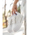 Lulu Beyaz Cilt Bağcıklı Spor Ayakkabı