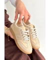 Lunga Bej Cilt Bağcıklı Spor Ayakkabı