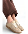 Lunga Bej Cilt Bağcıklı Spor Ayakkabı