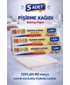 Luxev Pişirme Kağıdı Hazır Kesilmiş 8 Parça Yağlı Kağıt Fırın Kağıdı Baking Paper 5 Adet