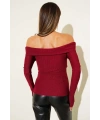 Madonna Çapraz Yaka Bluz Bordo t4331