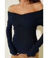 Madonna Çapraz Yaka Bluz lacivert t4331