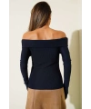 Madonna Çapraz Yaka Bluz lacivert t4331