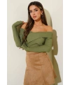 Madonna Çapraz Yaka Bluz Yeşil t4331