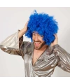 Mavi Renk Kıvırcık Afro Bonus Peruk