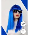 Mavi Renk Uzun Parti Peruğu