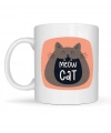Meow Cat – Sevimli Kedi Tasarımlı Porselen Kupa MODEL 66 Eğlenceli Kahve & Çay Kupası Hediyelik