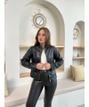 Mevsimlik deri ceket siyah st255510