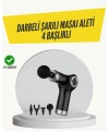 Mini Masaj Tabancası 4 Başlık 6 Hız Ayarlı