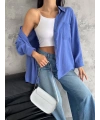 Modal oversize cepli gömlek