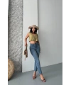 Mom fit bıyık kar yıkama jeans pantolon koyu mavi d2006