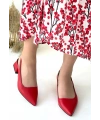 Morji Kırmızı Cilt Topuklu Ayakkabı
