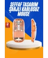 Mouse Fare Kablosuz Mouse Fare Şarjlı Bluetooth Sessiz 5 Tuşlu Şeffaf