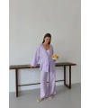 Müslin kumaş kimono lila pt