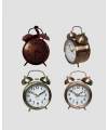 Nostaljik Büyük Boy Metal Masa Saati Bronz Kaplama ve Yüksek Sesli Alarm