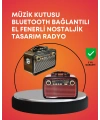 Nostaljik Radyo Görünümlü Bluetooth Hoparlör – FM/AM Yayın, Kablosuz Bağlantı, Şarj Edilebilir