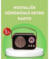 Nostaljik Retro Radyo – Bluetooth, USB ve FM Özellikli Şık Tasarım