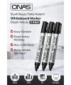 Onas Siyah Beyaz Tahta Kalemi Whiteboard Marker Düşük Kokulu 3 Adet