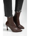 Orjen Kahverengi Cilt Streç Topuklu Bot