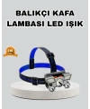 Outdoor ve Gece Balıkçılığı İçin LED Kafa Lambası – USB Şarjlı, 60° Ayarlanabilir Far