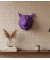 Özel Seri Mor Kurt Duvar Süsü Hediyelik Dekoratif Asılabilir Heykel