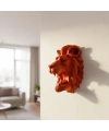 Özel Tasarım 3D Aslan Figürü Duvar Süsü Dekoratif Heykel 20x21 cm