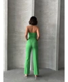 Palazzo pantolonlu alt üst takım yeşil
