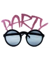 Party Yazılı Simli Pembe Renk Parti Gözlüğü 15x7 cm