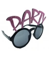 Party Yazılı Simli Pembe Renk Parti Gözlüğü 15x7 cm