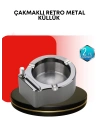 Paslanmaz Çakmaklı Küllük Modern Masa Üstü Aksesuar