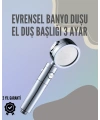 Paslanmaz Çelik Çok Fonksiyonlu El Duş Başlığı – 3 Modlu Püskürtme Seçeneği