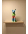 Pastel Rainbow Kedi Figürü Masa ve Raf Üstü Ev Dekorasyonu