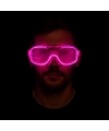 Pembe Led Işıklı Parti Gözlüğü - Neon Glow Şerit Gözlük 3 Modlu