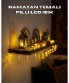 Pilli Altın Fenerli Ramazan Işıkları Dekoratif LED Zincir