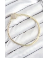 Pirinç Charm Zirkon Taşlı Kalp Model Gold Renk Kadın Bileklik
