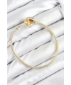 Pirinç Charm Zirkon Taşlı Kalp Model Gold Renk Kadın Bileklik