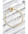 Pirinç Charm Zirkon Taşlı Taç Model Gold Renk Kadın Bileklik