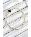Pirinç Charm Zirkon Taşlı Yonca Model Gold Renk Kadın Bileklik