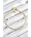 Pirinç Charm Zirkon Taşlı Yonca Model Gold Renk Kadın Bileklik