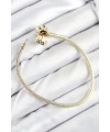 Pirinç Charm Zirkon Taşlı Yonca Model Gold Renk Kadın Bileklik