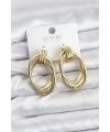 Pirinç Gold Renk Damla Model Vintage Kadın Küpe